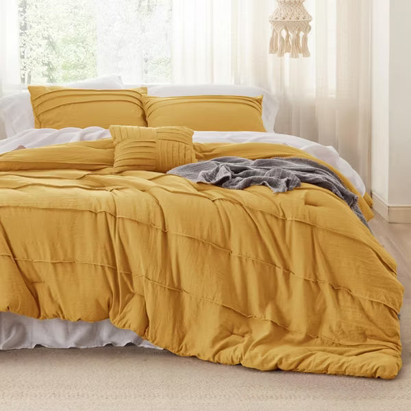 Bedsure Comforter Multi Piece Set Pinch Pleat Bedding OEKO-TEX Certified All Season Soft Cozy Bed Set for Bedroom Home Decor Christmas Gift