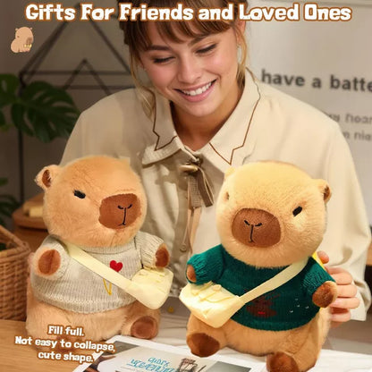 TITQWOP Capybara Plush Toy with 9 Clothes and Accessories Super Soft Capybara Stuffed Animal for Kids Girls Boys 10.2inch