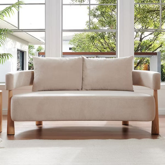 67" Chenille Loveseat Sofa with 2 Pillows ¨C Cozy Upholstered Couch for Living Room, Bedroom, or Office