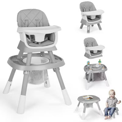 TODECARE 15-in-1 Convertiable High Chair for Babies and Toddlers, Highchair & Activity Center, Booster Seat w/5-Point Harness & Removable Tray