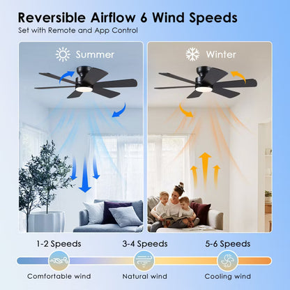 46 Inch Downrod Ceiling Fan with 5 Blades