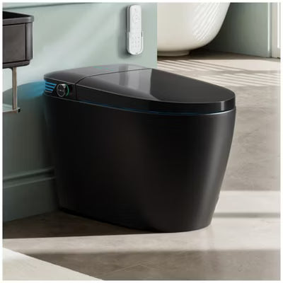 KOLIGEY Black Smart Toilet with Bidet, Auto Open/Close Lid, Heated Seat, Warm Wash&Dryer