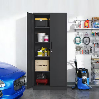 VIYET 71"H Metal Storage Cabinet with Locking Doors & 4 Adjustable Shelves, Heavy-Duty Steel Storage Cabinet for Garage