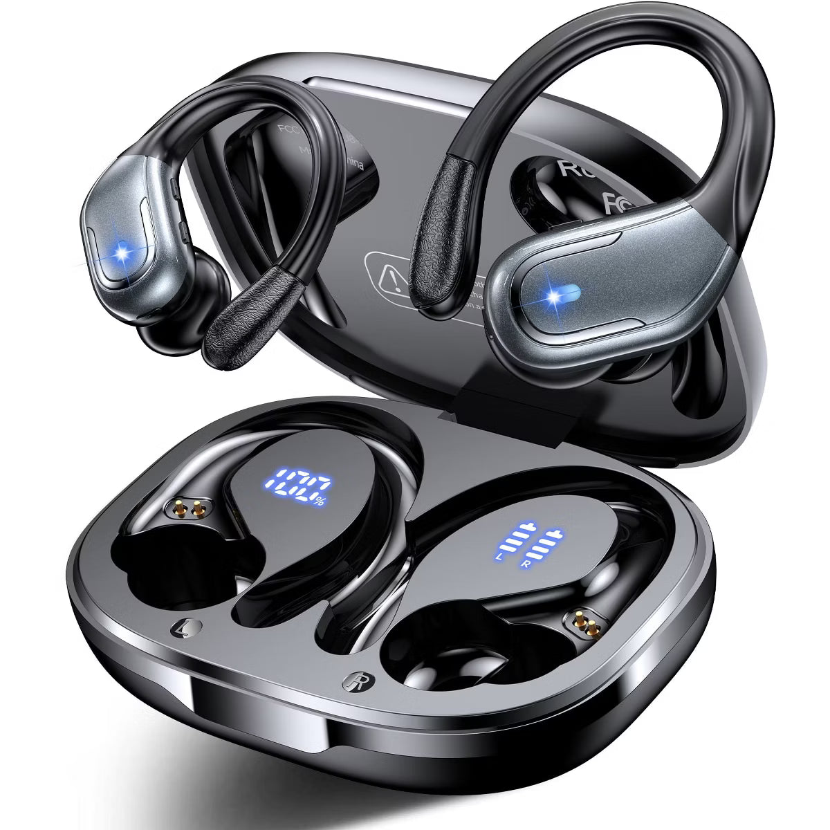 VEATOOL X7 Wireless Earbud, 80Hrs Bluetooth 5.3 Headphones IP7 Waterproof for Sport, Running Wireless Earphones with ENC Noise Cancelling Mic