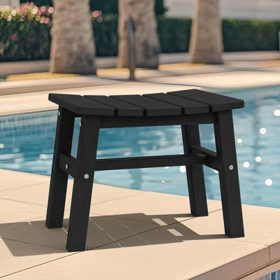 Hyleory HDPE Portable Ottoman,Ergonomic Curved Outdoor Stool