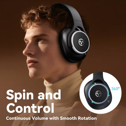 VEATOOL Hybrid Active Noise Cancelling Headphones,Wireless Over Ear Bluetooth Headphones, 60H Playtime,Foldable Design BT 6.0,Hi-Res Audio, Deep Bass
