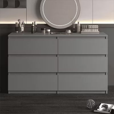 Resenkos Storage Dresser Furniture Unit, 6 Drawer Tall Standing Organizer for Bedroom, Closet - Grey