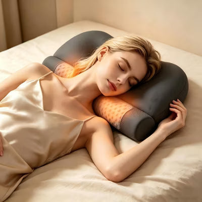 Morfone Heated Memory Foam Neck Support Pillow Improves sleep and provides soothing heat to the neck