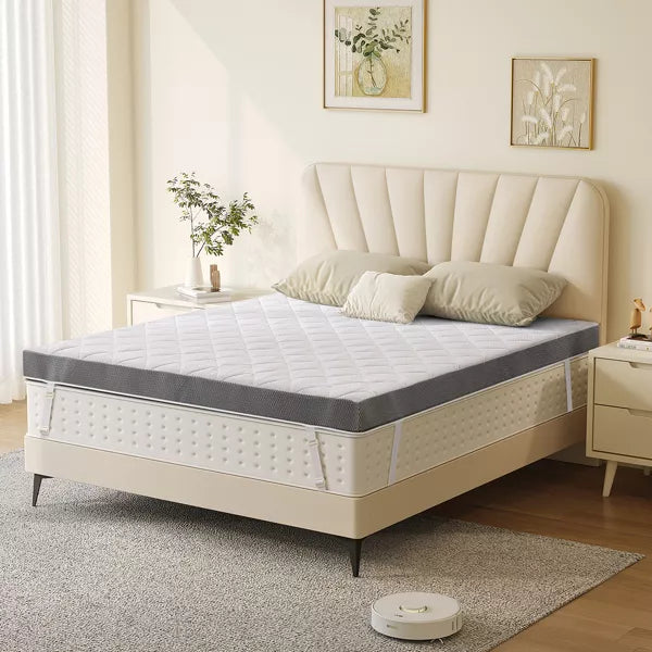 Vipbear 3 Inch Extra Firm Mattress Topper, Pain Relieving Foam Bed Topper for Extra Support, Twin/Twin XL/Full/Queen/King Size