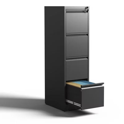 Yukimo Vertical File Cabinet with Lock, 52"H Steel Metal Filing Cabinet, Full Extension Silent Slides, Anti-Tilt Design