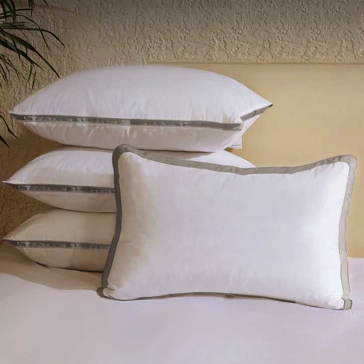 Inhand White Goose Down Feather Pillows, Hotel Collection Bed Pillows, Medium Firm Soft Support Pillow with 100% Cotton Fabric