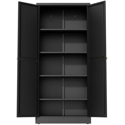 VIYET 61" Metal Pantry Cabinet with 4 Adjustable Shelves, Freestanding Kitchen Storage Cabinet for Pantry, Dining Room