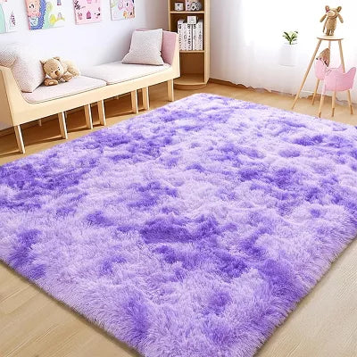 LOVEVOOK Rug for Bedroom 3x5 Feet - Ultra Soft Purple Area Rug - Non-Slip Shaggy Carpet for Living Room, Cozy Fluffy Floor Rug for Home Decor