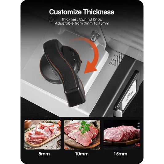 OSTBA Electric Meat & Food Slicer, 150W/200W, 7.5” Removable Stainless Steel Blade, Child Lock, Adjustable Thickness, for Meat, Cheese, Bread