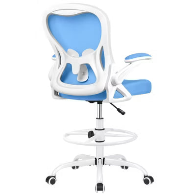 KERDOM Tall Office Chair Ergonomic Standing Desk Chair, Lumbar Support Computer Chair Swivel Task Rolling Chair, Blue