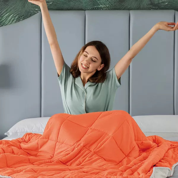 Inhand Weighted Blanket (48"x72") - Cooling Heavy Blanket with Glass Beads - All-Season Breathable Soft Comfort Microfiber Blanket