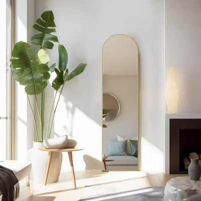 MyDepot Arched Floor Mirror, Full Length Body Mirror with Stand for Bedroom, Living Room & Entryway Decor