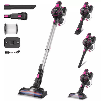 Gift for Valentine's Day INSE N5T Cordless Vacuum Cleaner, Lightweight Powerful Suction Cordless Stick Vacuum Red