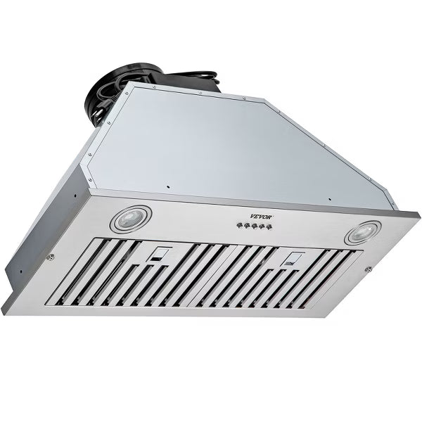 Built-In 30“ Stainless Steel Range Hood, 800CFM 3-Speed Insert Kitchen Vent with Push Button Control LED Baffle Filters, Ducted/Ductless Convertible