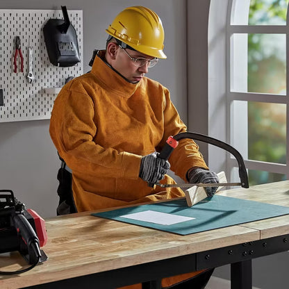 AMERLIFE Adjustable Workbench with Power Outlets, Heavy Duty Work Table