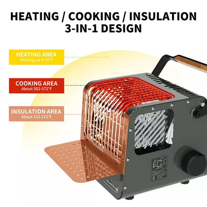 Naturehike 3 in 1 Portable Heater&Stove,50oz Outdoor Gas Stove,Camping Heaters,Heater Warming Stove,Adjustable Temperature,Over-Voltage Protection