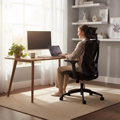 High Back Breathable Mesh Office Chair with 3D Adjustable Armrests - Adjustable Office Chair with Comfort and Stability Black
