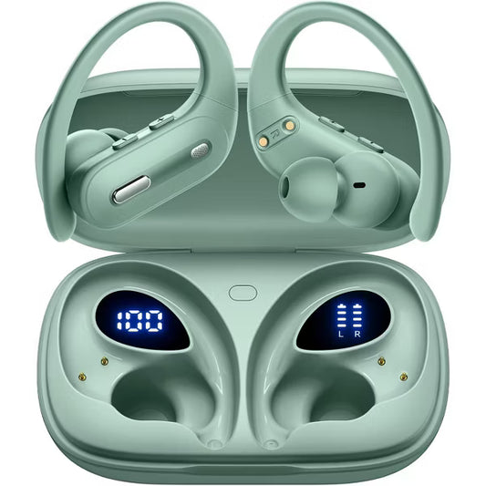 OFNEX Wireless Earbuds Bluetooth 5.3 Headphones 90 Hrs Playtime Ear buds with Wireless Charging Case Power Display Over-ear Earphones