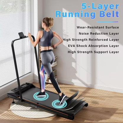 KERDOM Walking Pad with Incline, Under Desk Treadmill, Portable Treadmills for Home Office, 4 in 1 Walking Running Machine Manual Incline