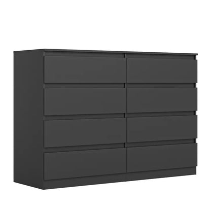CIPACHO Mid Century Modern 8 Drawer Dresser in Black with Hidden Handle Perfect for Bedroom to Boost Storage and Elevate Retro Home Vibe