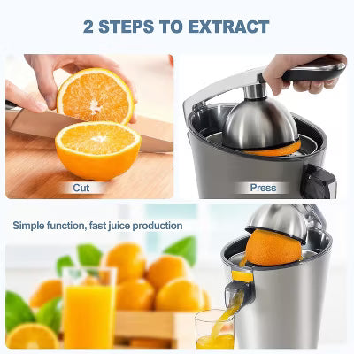 ELJGET Electric citrus juicer, automatic juicer, one-button operation, high juice output rate, easy to clean
