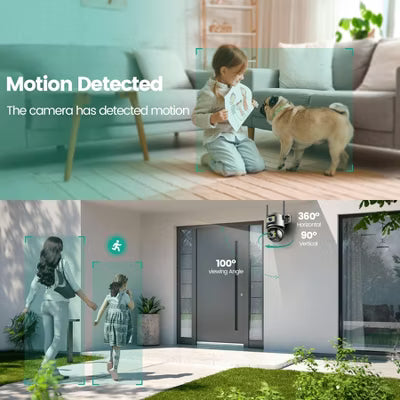 Losei Home Security 4K 8MP Outdoor Night Vision, Motion Detection,IP66 Weatherproof, Two-Way Audio Camera, Gray