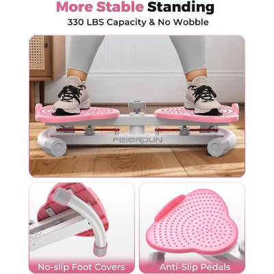 FEIERDUN Waist Twister Machine, Ab Twister Board for Core Strength for Home Gmy Pink