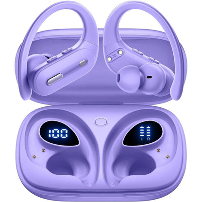 OFNEX Wireless Earbuds Bluetooth 5.3 Headphones 90 Hrs Playtime Ear buds with Wireless Charging Case Power Display Over-ear Earphones