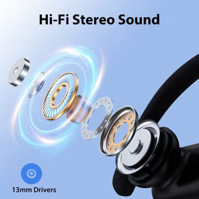 VEAT00L Wireless Earbuds Bluetooth Headphone Sport, Bluetooth 5.4 Earbud, 72Hrs Earphone with Earhook, Mic Black
