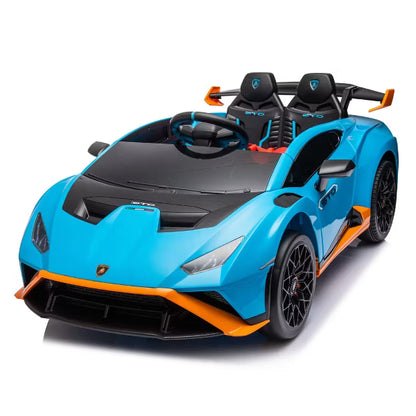 Lamborghini Huracan Sto 24V Kids Ride-On Drift Car, Electric Racing Sports Car Toys with 360° Spin, LED, Music, USB Port, Ages 3-8