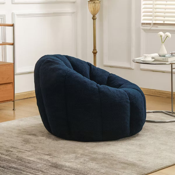 Cozy Bean Bag Sofa with Armrests Stuffed High-Density Foam, Lazy Sofa Comfy Barrel-Style Plush Accent Lounge Chair for Adults in Bedroom Reading
