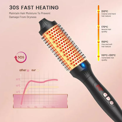 Dryhsip Thermal Brush Heated Round Brush Hair Curling Brush Ceramic Titanium Barrel,30s Fast Heating,for Salon-Quality Blowouts Curls Waves at Home