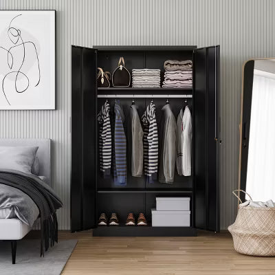 Mlezan 72" Metal Wardrobe Cabinet: Lockable, 36" x 18", Storage for Home, Gym, School, or Office. Ideal for Clothing and Equipment Organization.
