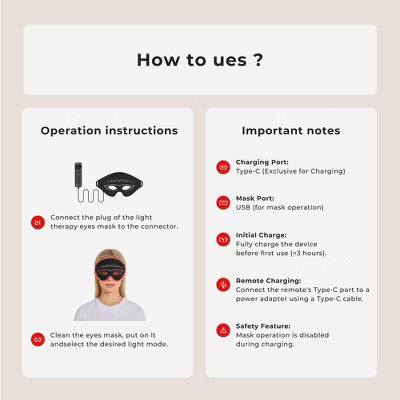 Morfone Red Light Thermal Eye Mask Tri-wavelength Multi-mode Infrared Eye Beauty Device