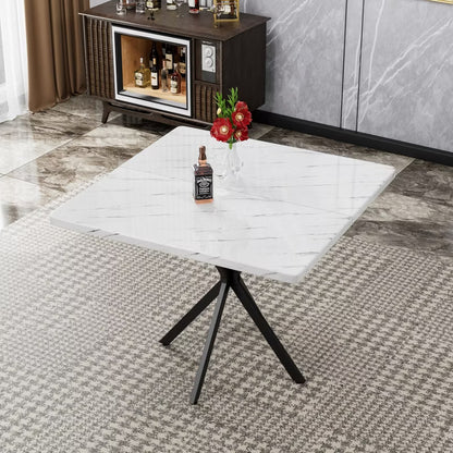 Hooseng Dining Table, Modern Kitchen Table, Dining Table with Adjustable Feet for Dining Room, Living Room