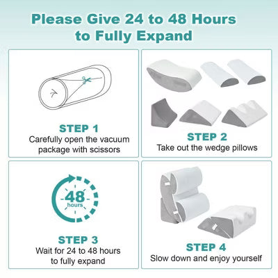 Resenkos 6PCS Orthopedic Bed Wedge Pillow for Sleeping, Adjustable Post Surgery Pillow Set for Body, Back and Leg Pain Relief,