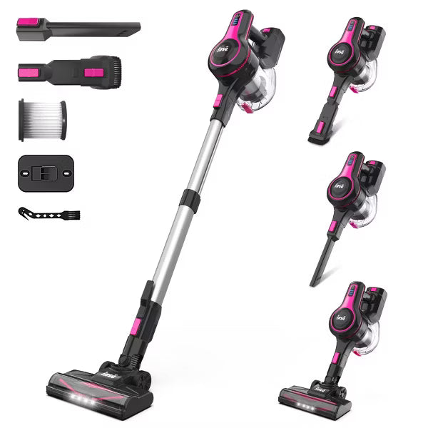 INSE N5T Cordless Vacuum Cleaner, 12Kpa 145W Lightweight Powerful Suction Cordless Stick Vacuum Up to 45 Mins Runtime Red