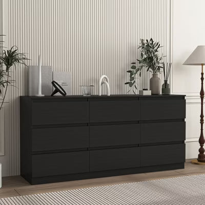 Resenkos Modern Mid Century 6 Drawer Wide Dressers Chests for Bedroom, Chest of Drawer Organizer