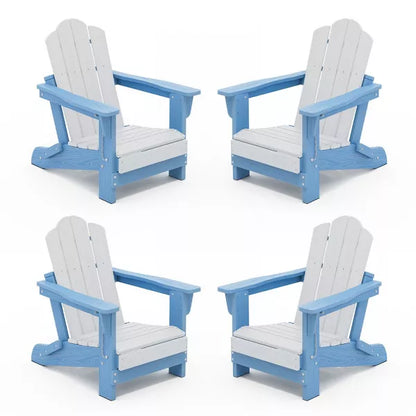 Hyleory Kids’ Foldable Adirondack Chair Set, 4-Piece – Durable HDPE Outdoor Chairs for Children