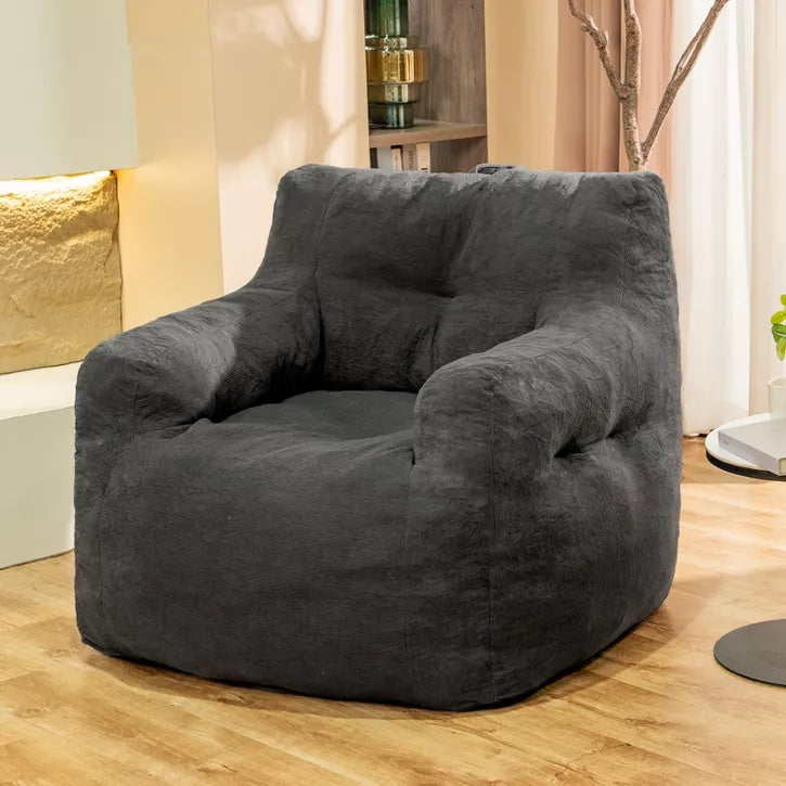 Hooseng Plush Bean Bag Chair for Adults, Comfy Lazy Floor Sofa with Backrest & Armrests, Lounge Accent Chair for Bedroom, Dorm, Living Room