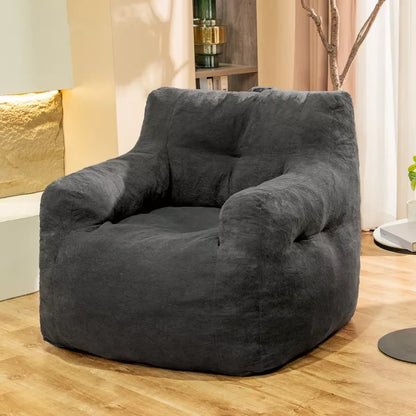Hooseng Plush Bean Bag Chair for Adults, Comfy Lazy Floor Sofa with Backrest & Armrests, Lounge Accent Chair for Bedroom, Dorm, Living Room