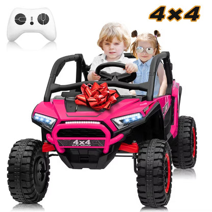 JOYRACER 24V 2 Seater 4WD Ride-On UTV for Kids with Remote Control, 4×100W Motors, 3 Speeds & Bluetooth, XL Seats Electric Off-Road UTV