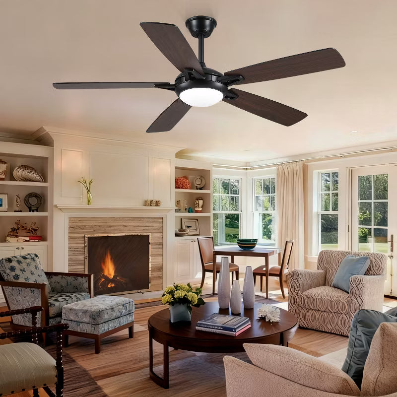 52 Inch Down Rod Ceiling Fan with Light,Dual side Blades