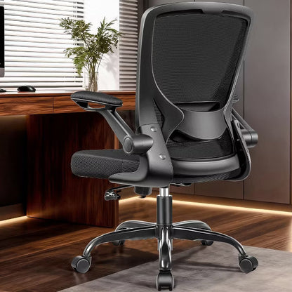 KERDOM Ergonomic Office Chair, Mesh Computer Desk Chair with Adjustable Back Lumbar Support and Armrests, Black