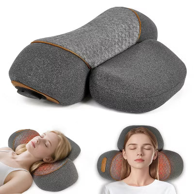 Morfone 3-in-1 Heating and Massage Neck Pillow for Relieving Shoulder and Back Pain Cervical Massage Pillow Gray